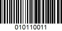 Barcode for 010110011