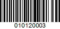 Barcode for 010120003