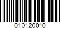 Barcode for 010120010