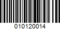 Barcode for 010120014
