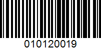 Barcode for 010120019