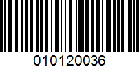 Barcode for 010120036