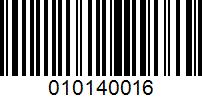 Barcode for 010140016