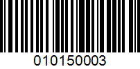 Barcode for 010150003