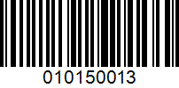 Barcode for 010150013