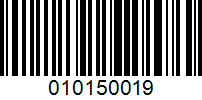 Barcode for 010150019