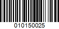 Barcode for 010150025