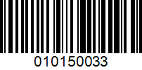 Barcode for 010150033