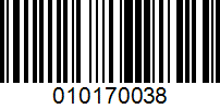 Barcode for 010170038