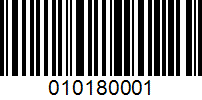 Barcode for 010180001