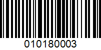Barcode for 010180003