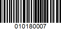 Barcode for 010180007