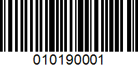 Barcode for 010190001