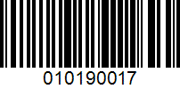 Barcode for 010190017