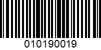 Barcode for 010190019