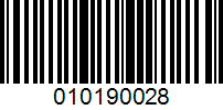Barcode for 010190028