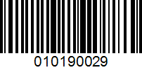 Barcode for 010190029