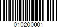 Barcode for 010200001