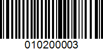 Barcode for 010200003