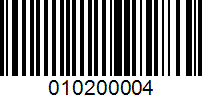 Barcode for 010200004