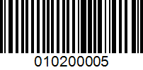 Barcode for 010200005