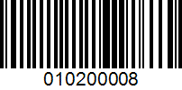 Barcode for 010200008