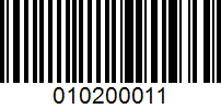 Barcode for 010200011