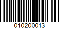 Barcode for 010200013