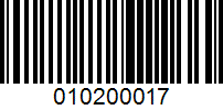 Barcode for 010200017