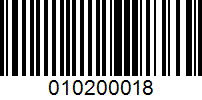 Barcode for 010200018