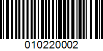 Barcode for 010220002