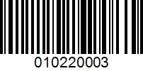 Barcode for 010220003