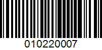 Barcode for 010220007