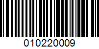 Barcode for 010220009