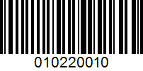 Barcode for 010220010