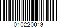 Barcode for 010220013