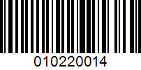 Barcode for 010220014