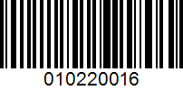 Barcode for 010220016