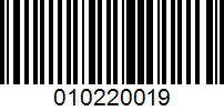 Barcode for 010220019