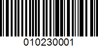 Barcode for 010230001