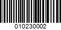 Barcode for 010230002