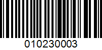 Barcode for 010230003