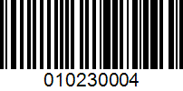 Barcode for 010230004