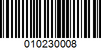 Barcode for 010230008