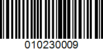 Barcode for 010230009