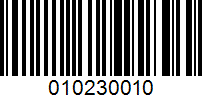 Barcode for 010230010