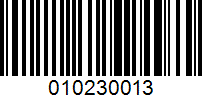 Barcode for 010230013