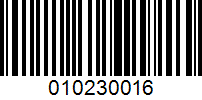 Barcode for 010230016
