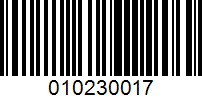 Barcode for 010230017