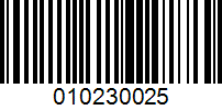 Barcode for 010230025